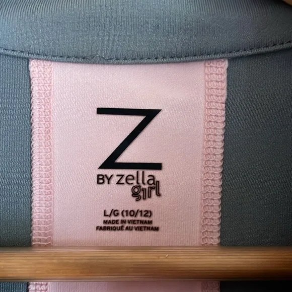 Nordstrom Zella Girl athletic jacket in gray and pink, size large, 10/12 EUC - Picture 3 of 8